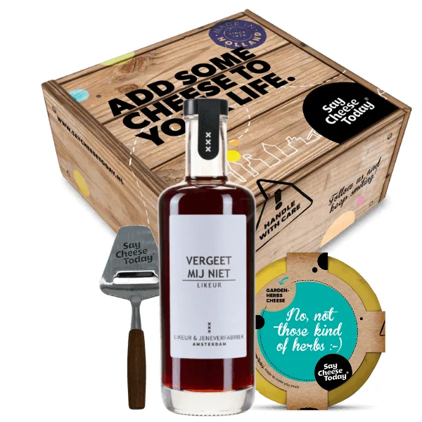 Vergeet mij niet & Tuinkruiden kaas | Likeur Cadeau van SayCheeseToday