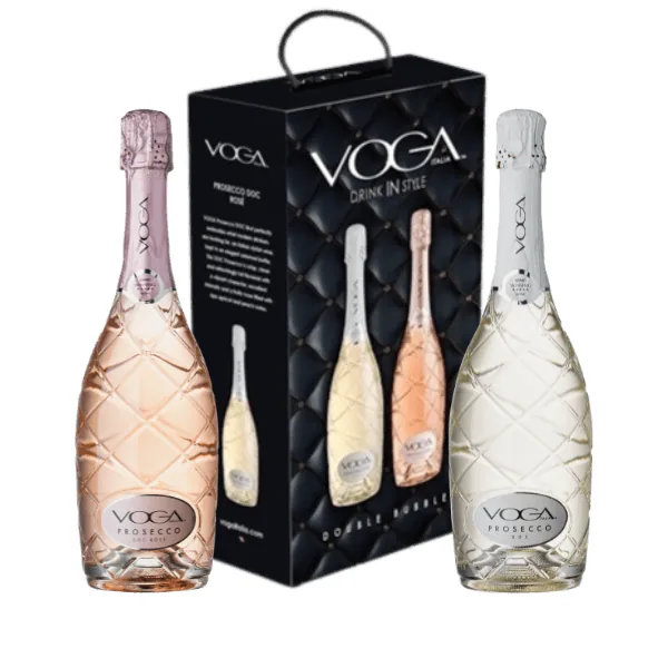 Voga Brut en Rose Prosecco Geschenkverpakking Double Bubble van VOGA Italia